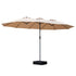 Centra 4.5M Double-sided Patio Umbrella Outdoor Umbrella Base Stand Khaki-1910112247733161984