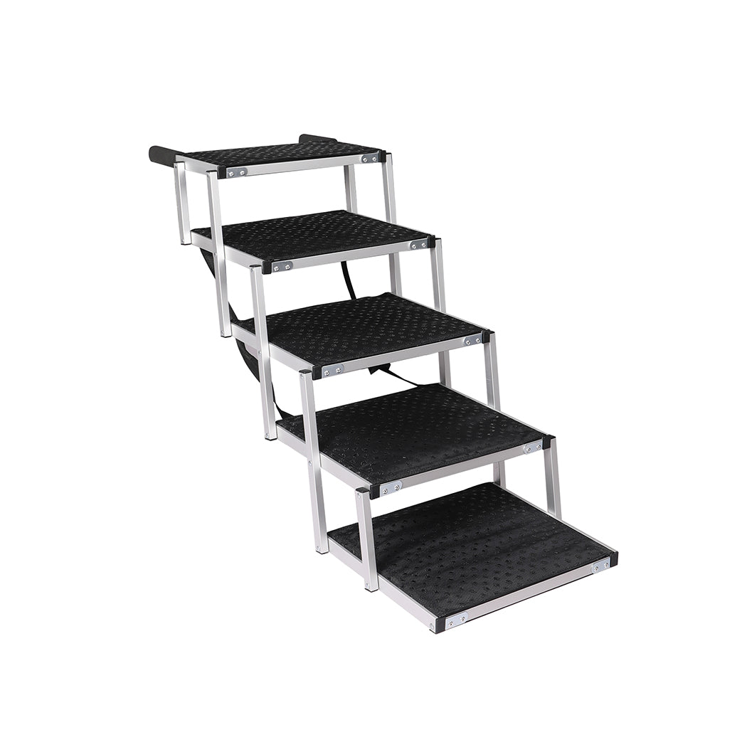 PaWz 5 Steps Dog Ramp Adjustable Height Black-2018816805979688960