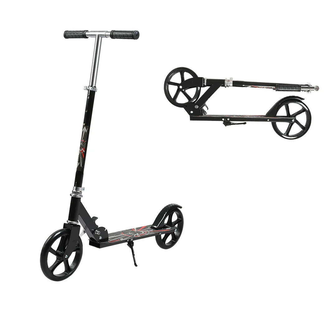 MONVELO Folding Scooter Dual Large Wheels Black-2029387212751245312