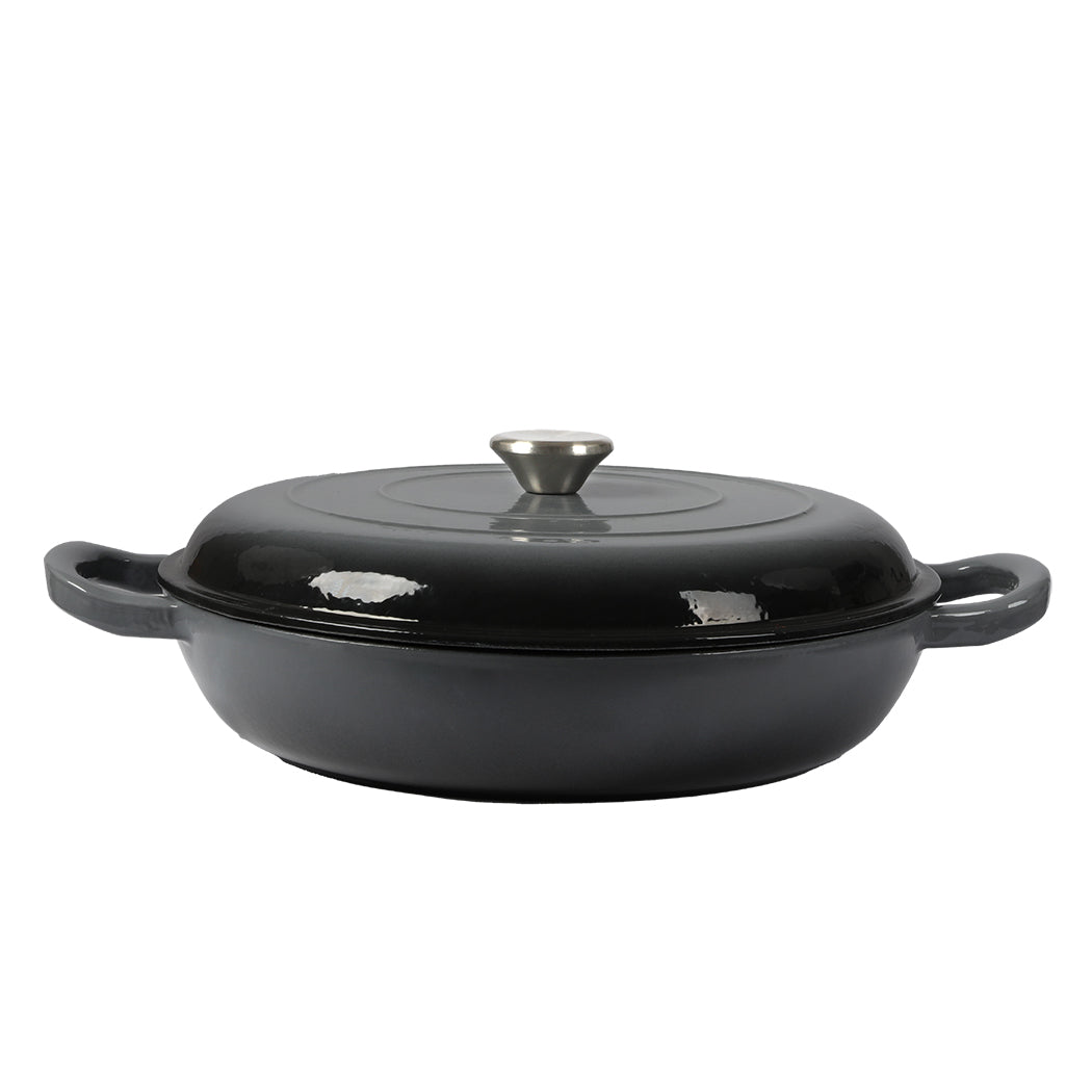 3.5L Enamel Dutch Oven Pan in Black Colour-1864184348593491968