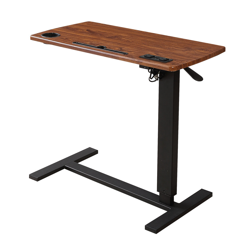 Levede Mobile Standing Desk Foldable Brown Fold-1864183343323680768