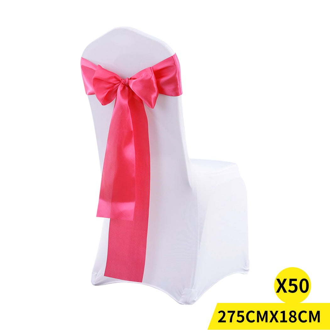 50x Satin Chair Sashes Cloth Cover Wedding Mauve-2018816776950910976