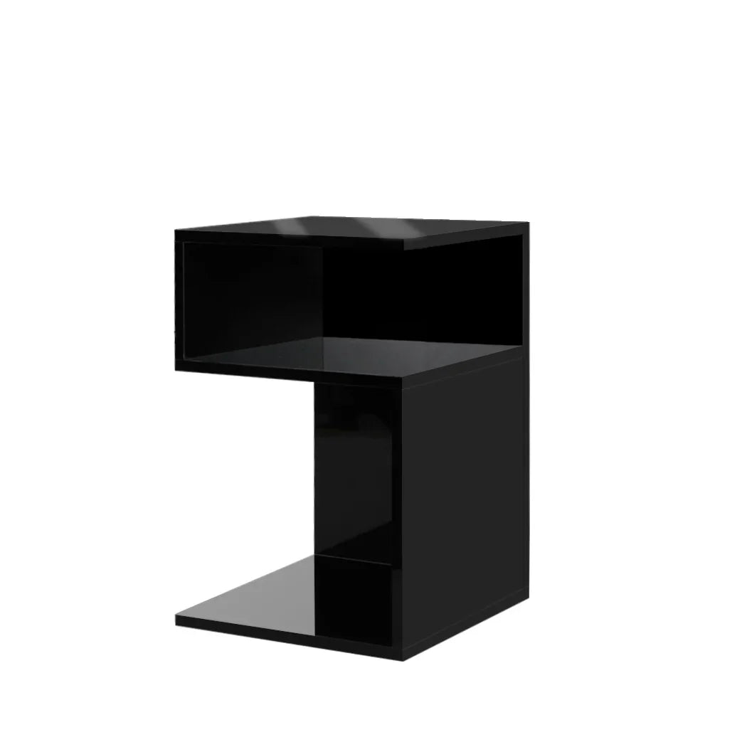 Levede 1xBedside Tables Drawers Side Black-2029387274596257792