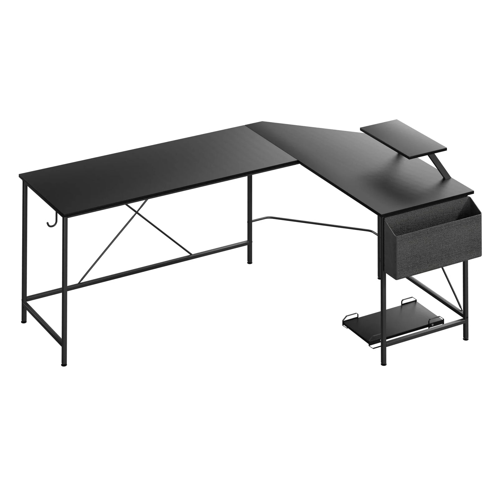 Levede Computer Desk Corner Desk Black-2006732838304616448