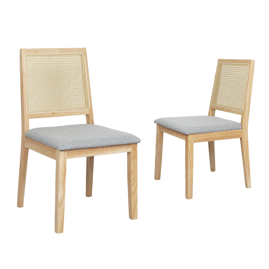 Levede 2x Rattan Dining Chair Solid Wood Lounge