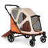 PaWz Dog Stroller Pet Pram Fold Shock Absorbing Wheels Outdoor Travel Orange-2100034992682962944