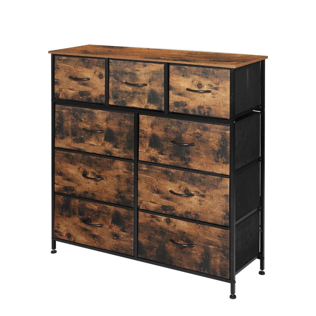 Levede Storage Cabinet Tower Chest Brown Fold-2018816894743744512