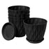 Toque Plant Pots 5 Pcs 8 Inchs Plastic Planter Pots with Drainage Saucers Black-2072893580812357632