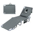 Levede Foldable Beach Lounge Chairs with Face Hole Grey-1910112248827875328