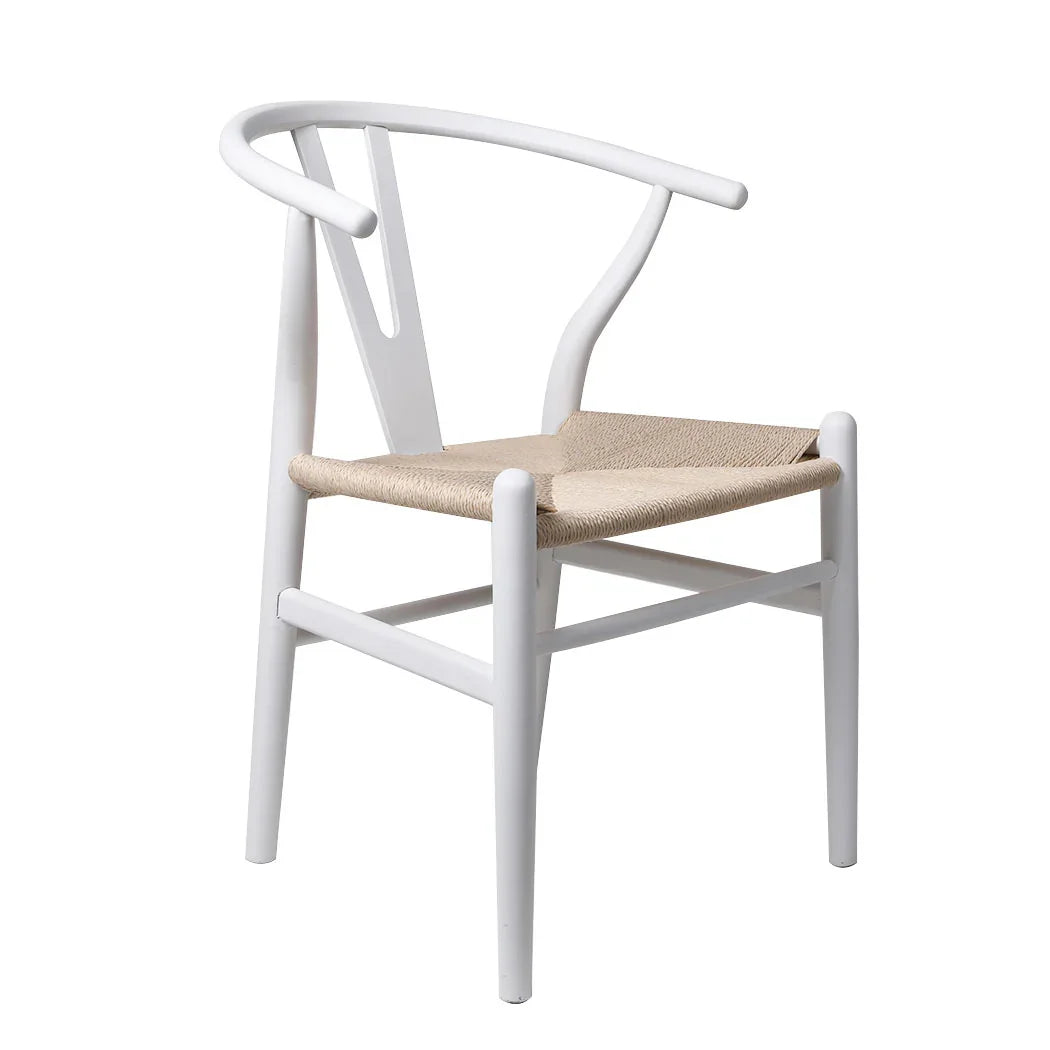 Levede 2x Dining Chairs Wooden Hans White-2006733260503257088