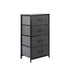 Levede Storage Cabinet Tower Chest Dark Grey-2018816826695356416