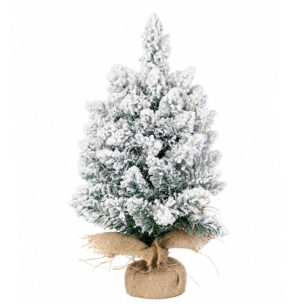 Santaco Christmas Tree 49cm Mini Christmas Tree LED Lights Snow Flocked PVC-2100035037939503104