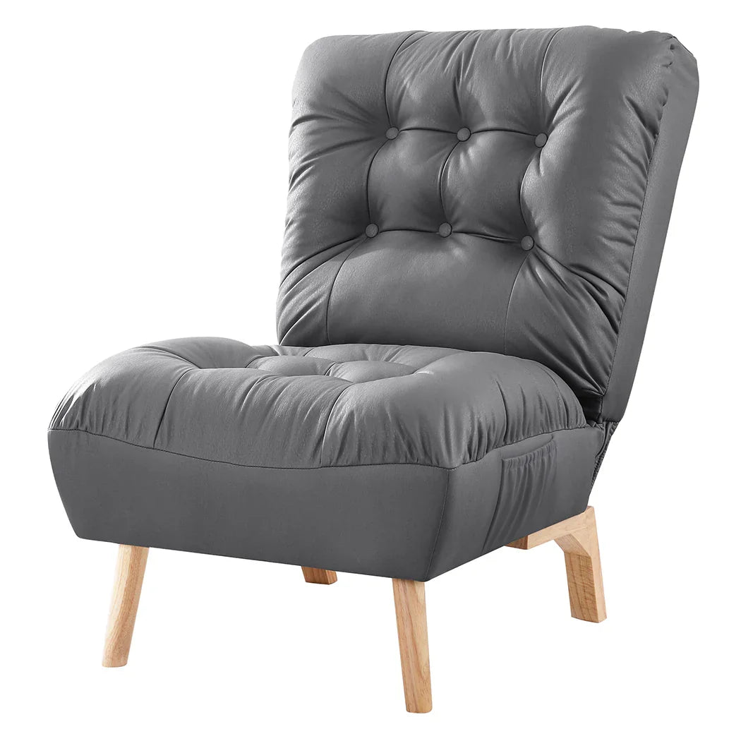 Levede Accent Chair Sofa Recliner Adjustable Grey-2018816931150303232