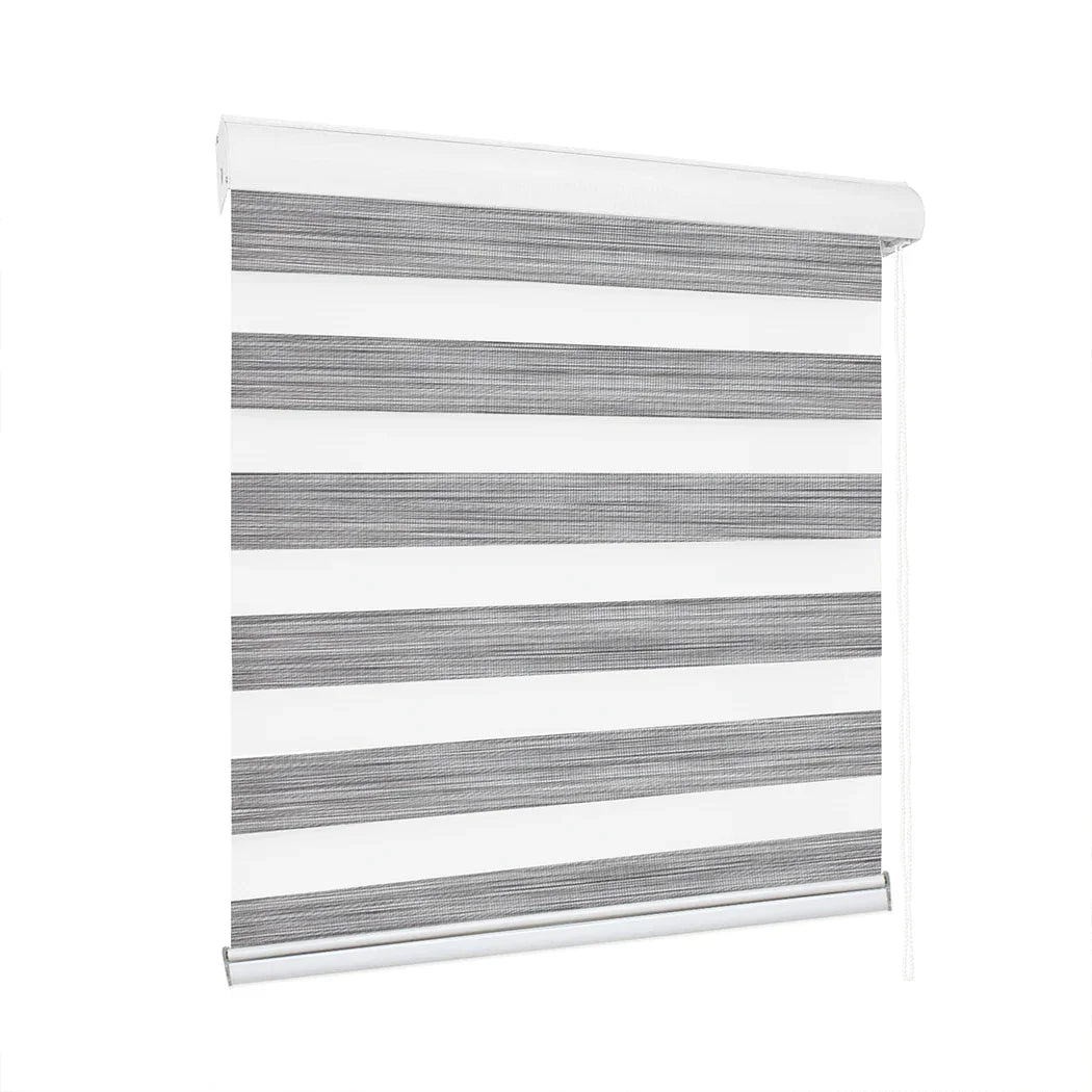 Marlow Blackout Zebra Roller Blind Curtains 180x210 Grey-2018816836891709440