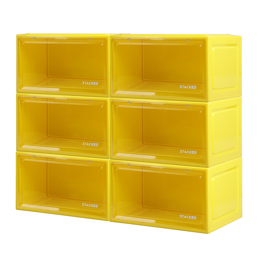 Stacked Sneaker Display Case 6x Clear Yellow-2029387238575575040