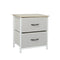 Levede Chest of 2 Drawers Bedside Table Beige-2006733263787397120