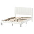 Levede Double Bed Frame Upholstered Adjustable Headboard Bed Platform White-2050056771384512512