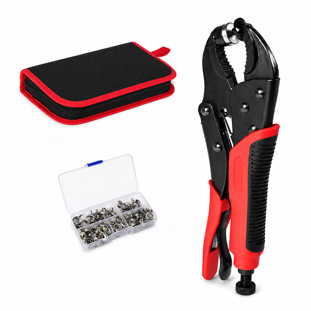 Snap Fastener Kit Adjustable Press Tool for Boat Covers Leather Cloths Black Red-2100034967718465536
