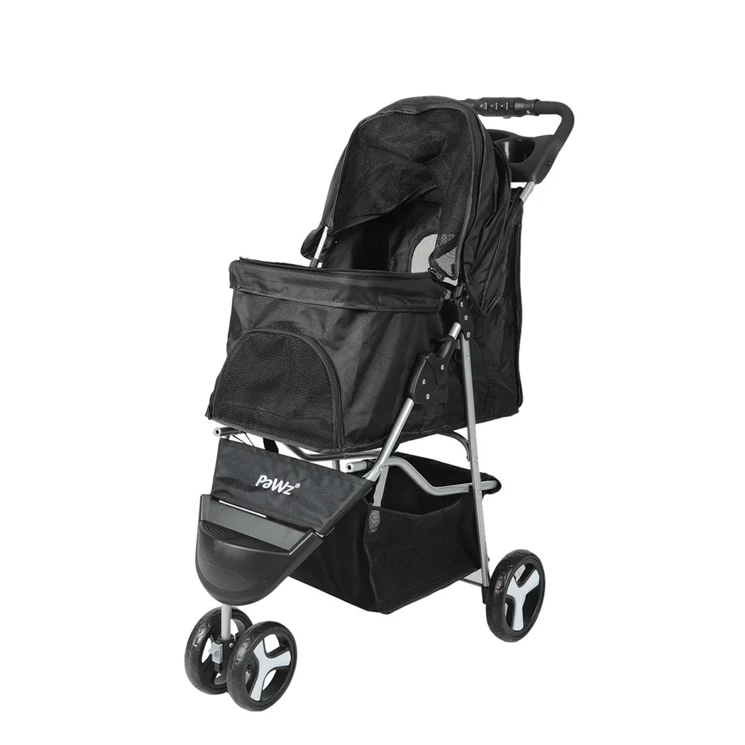 PaWz Large Pet Stroller Dog Cat Carrier Black-2006733030508597248