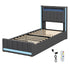 Levede Single Bed Frame Fabric Storage Drawer LED USB-2006733382138073088