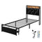 Levede Single Bed Frame Leather Headboard RGB 2 Drawers-2050056739788820480