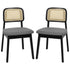 Levede 2x Dining Chair Wood Rattan Armless Black-2006732686818938880