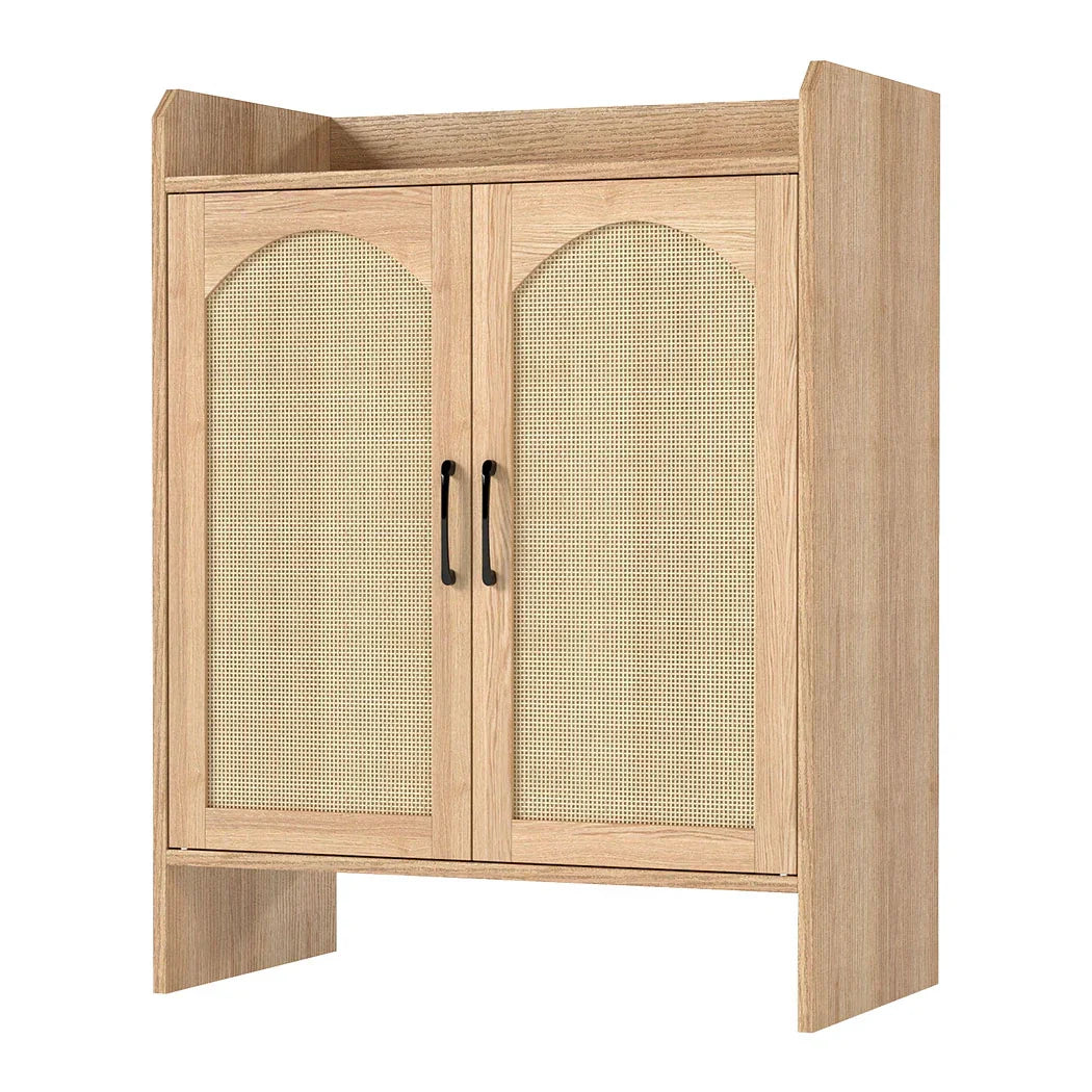 Levede 5 Tier Shoe Cabinet Wooden Double Door Storage Rack Organiser Entryway-2050056773213229056