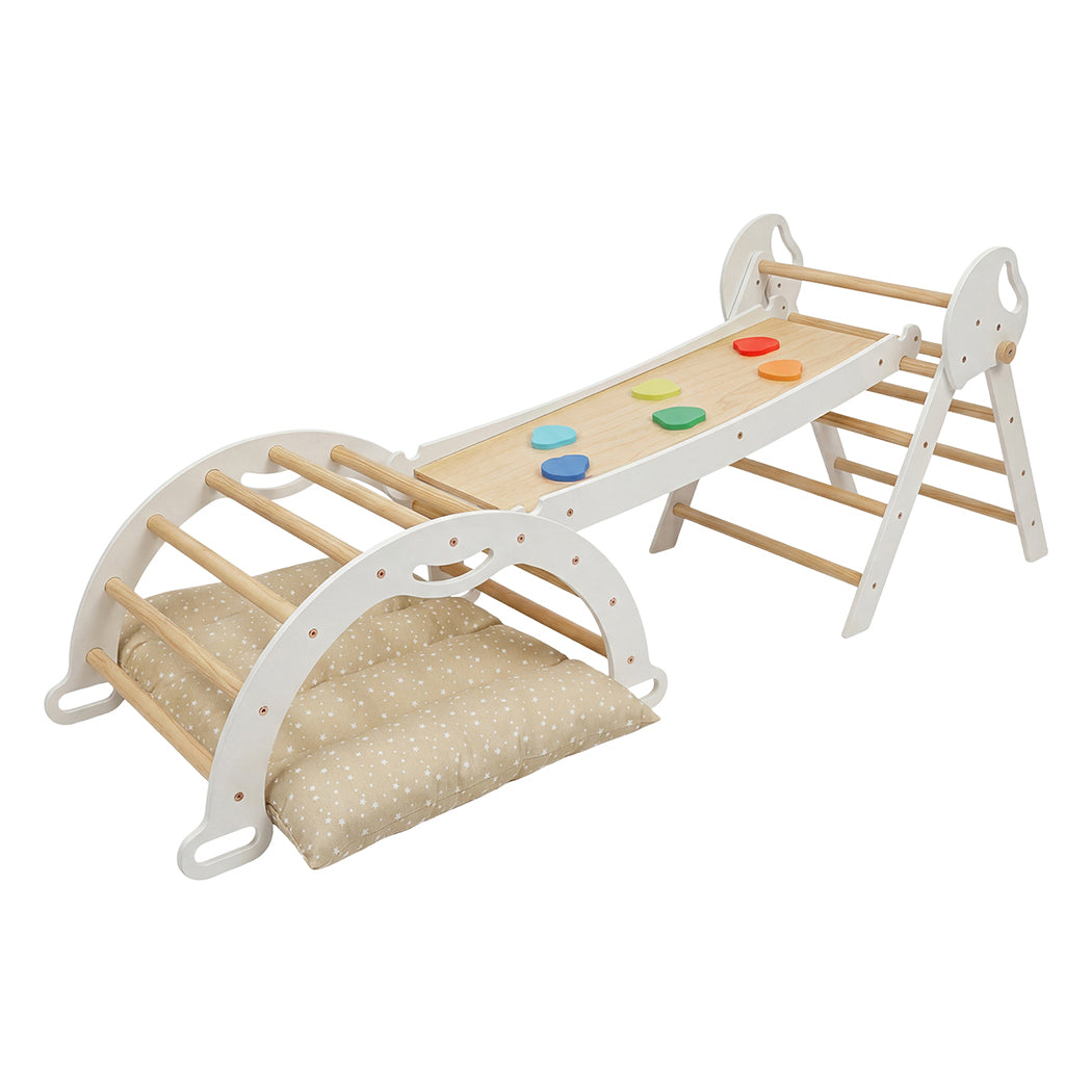 BoPeep Kids Climbing Toys Sets Toddler Toys Triangle Arch Climber Indoor White-2050059014536040448