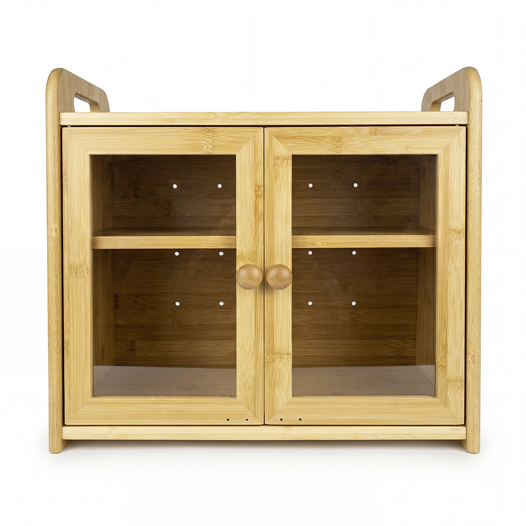 Toque Bread Bin 2 Tier Bamboo Bread Box Kitchen Counter Storage Container 20L-2072893581785436160