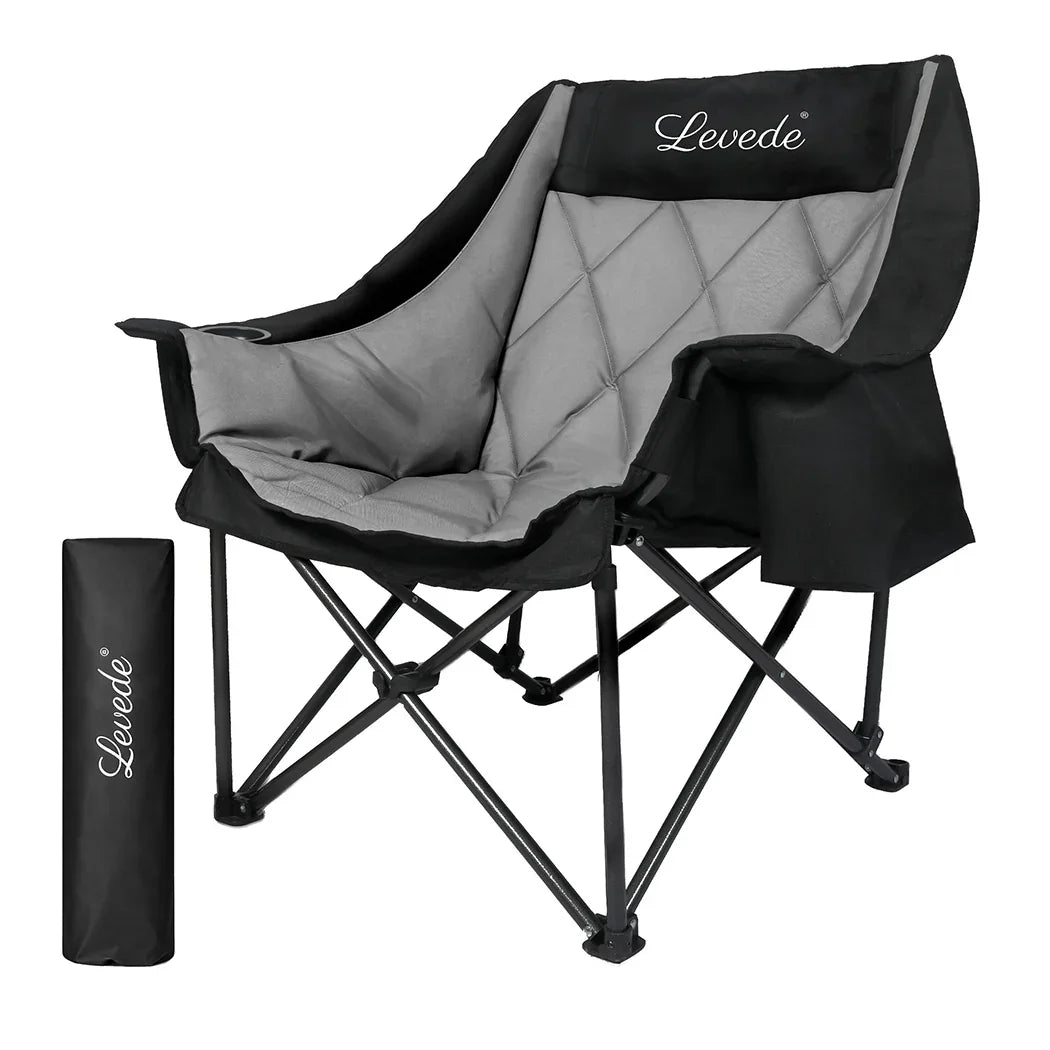 Levede Folding Camping Chair Extra Large Outdoor Portable Fishing Travel Seat-2050056782147096576