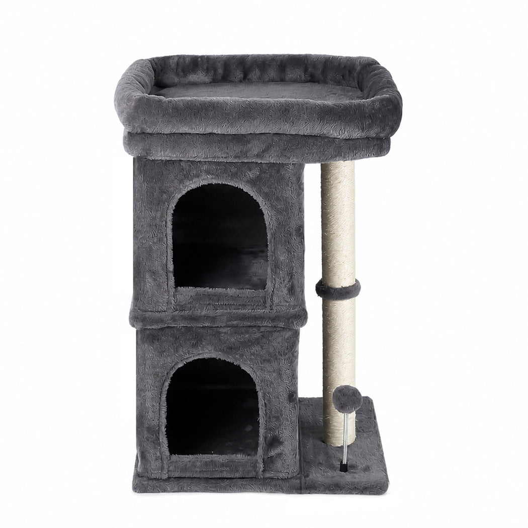 Pawz Cat Tree Cat Tower Top Perch Sisal Post E1 Particle Board Dark Grey-2100034992326447104