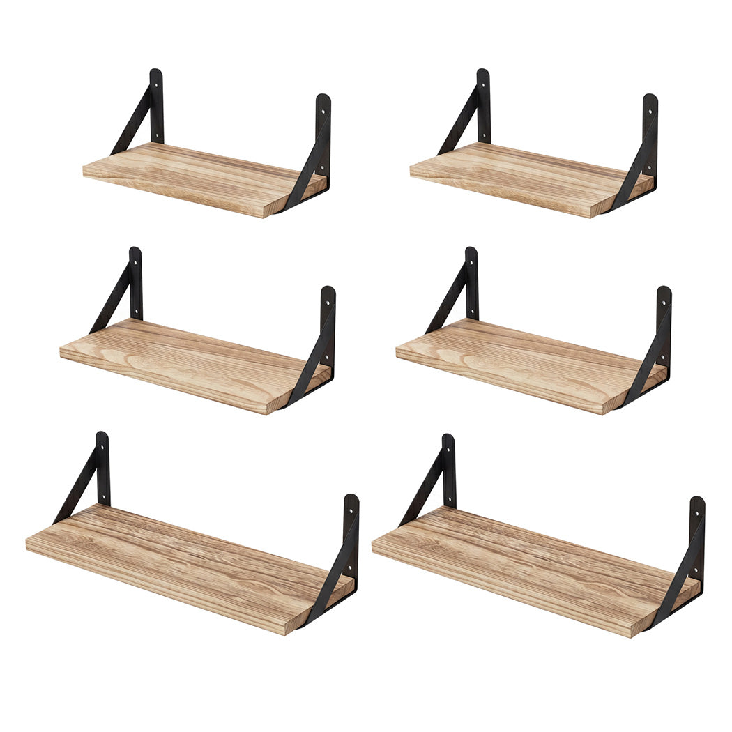 Levede Floating Wall Shelves 6 Pcs Wall Mounted Display Bookshelf Rack Kitchen-2050059024132608000