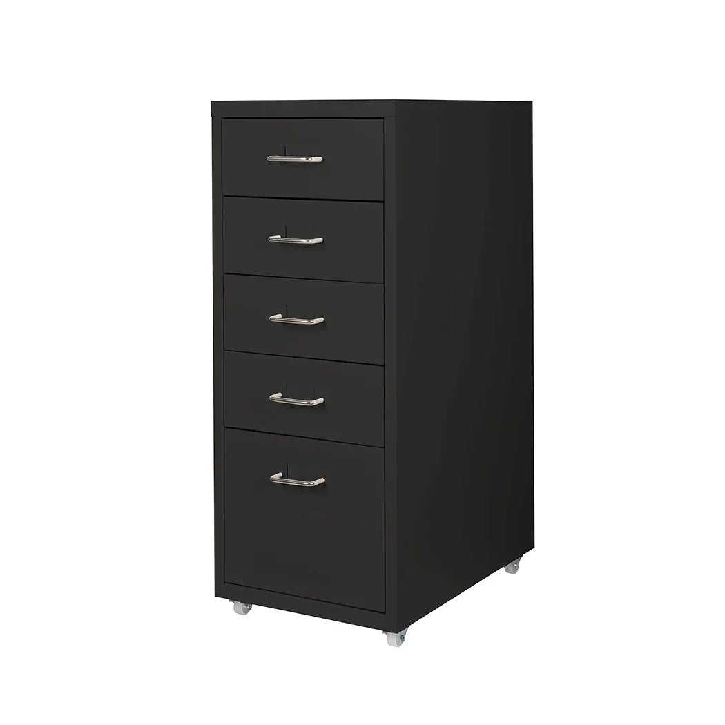 Levede 5 Drawer Office Cabinet Drawers Black-2018816806168432640