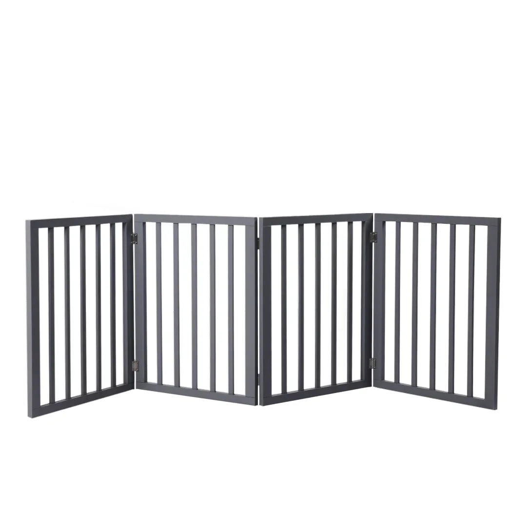 Wooden Pet Gate Dog Fence Retractable Grey 600x 3MM-2029387225392877568