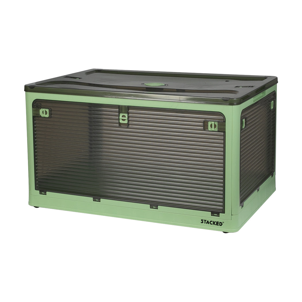 Storage Box Plastic Stackable Container L Green Large-1942352812574904320