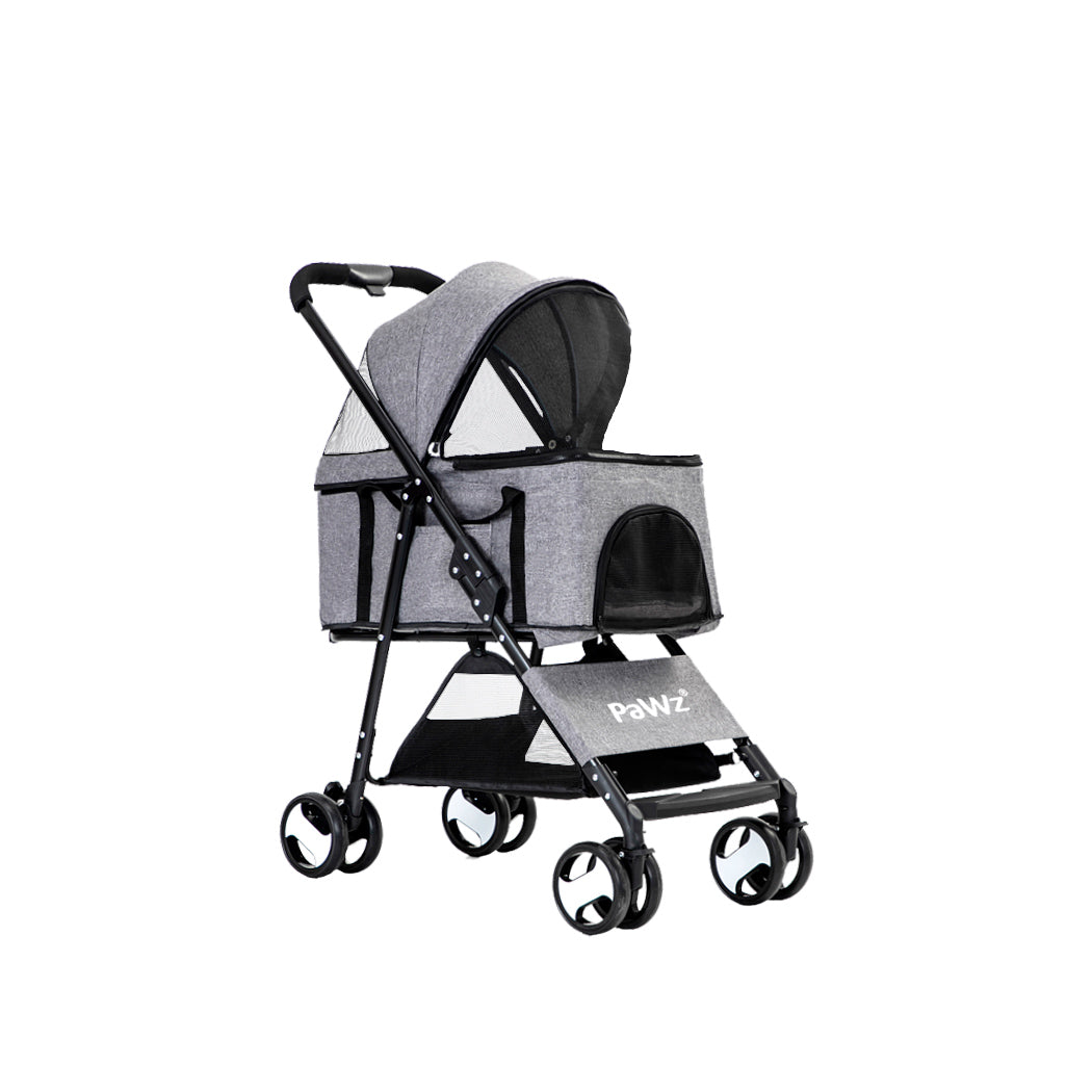 PaWz Large Pet Stroller Dog Cat Travel Grey-1864184624620638208