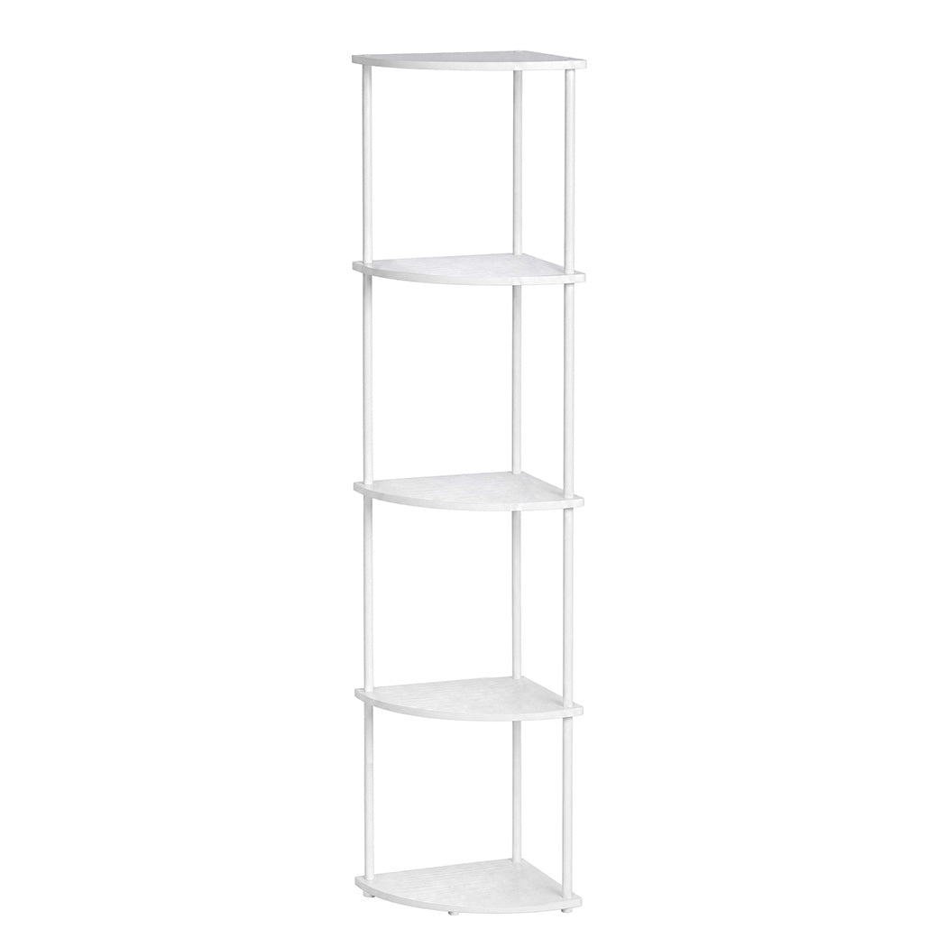 Levede Corner Bookshelf Adjustable Corner Bookcase Unit Living Room White-2109799588842639361