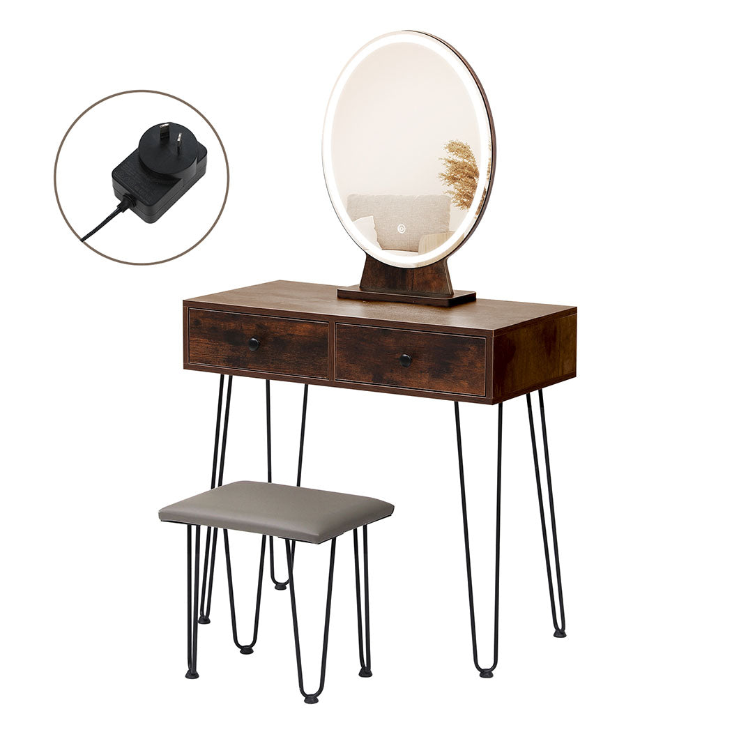 Levede Dressing Table LED Light Strip Brown-1894516789510017024