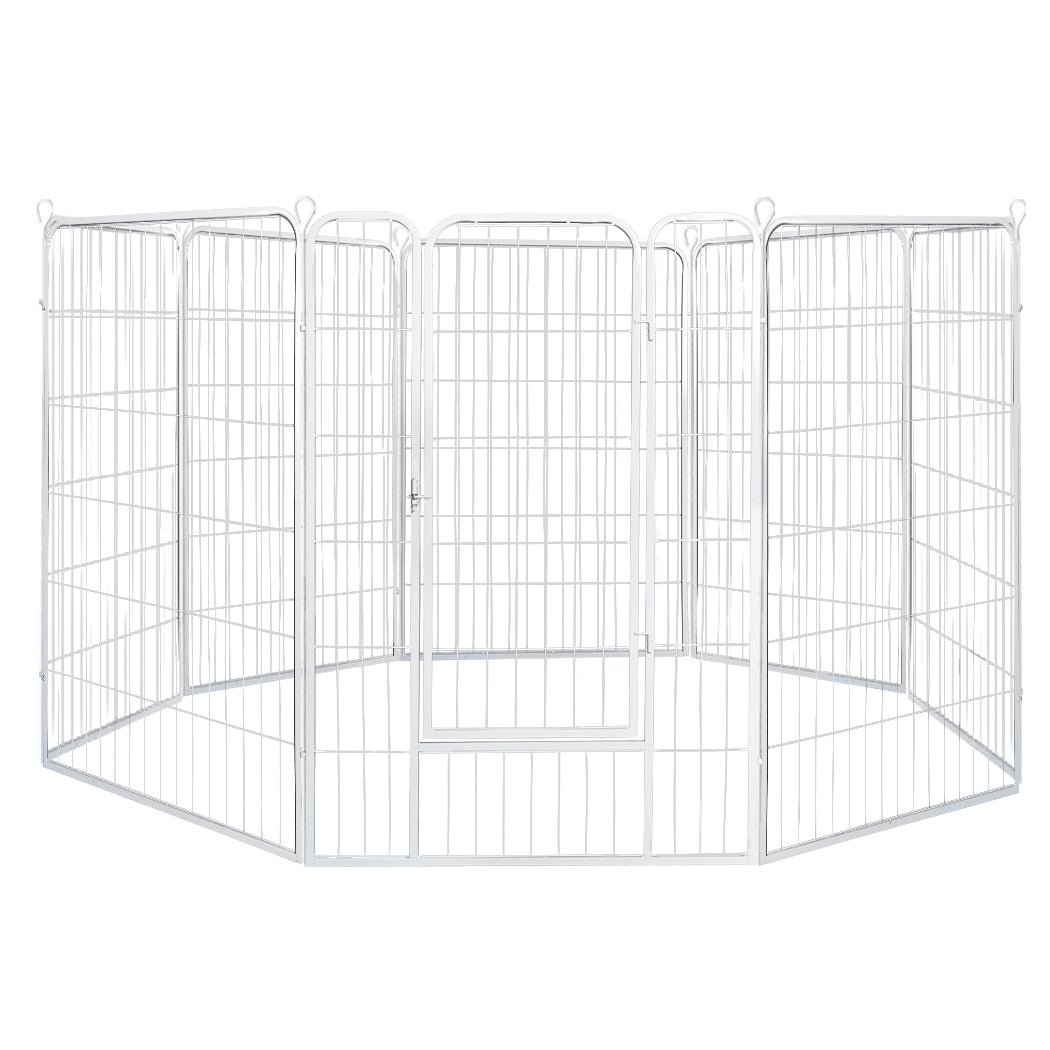 PaWz 8 Panel 40'' Pet Dog Playpen Puppy White 2.5kg Venison-1864183335576801280