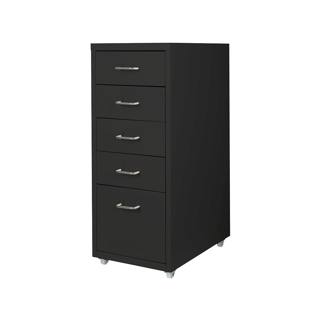 Levede 5 Drawer Office Cabinet Drawers Black-1973193876281888768