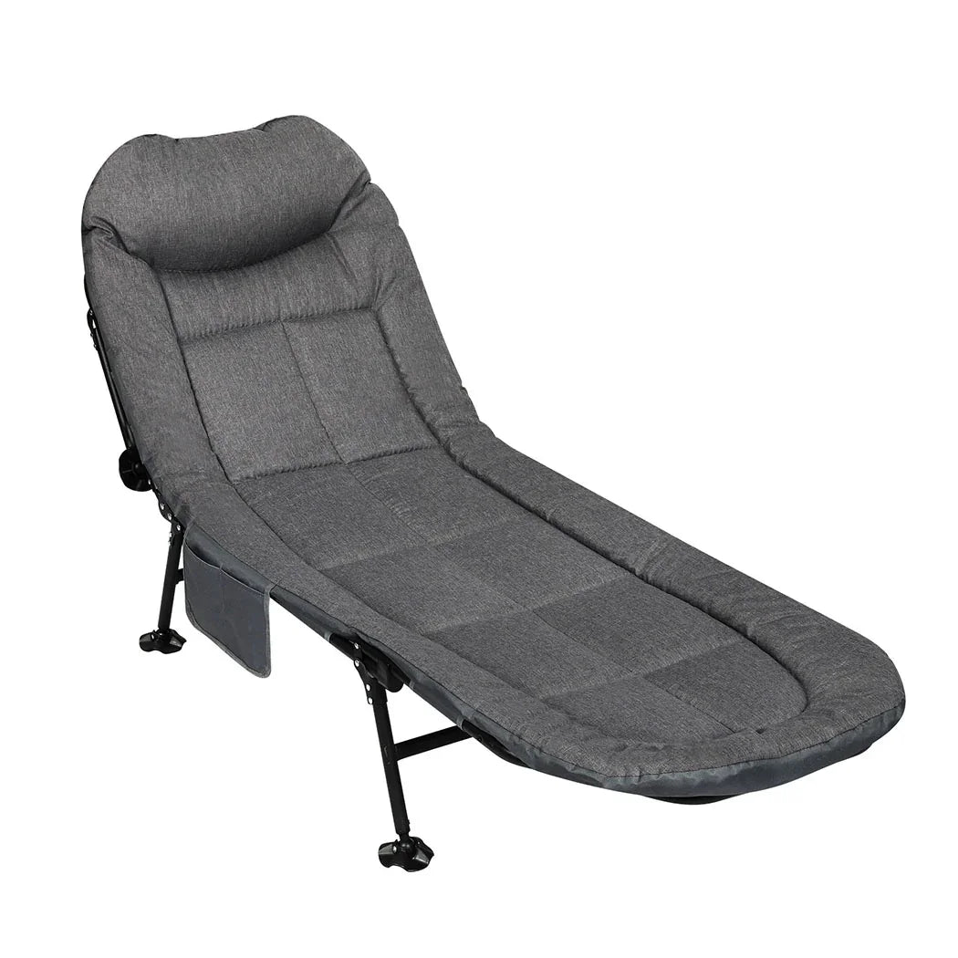 Levede Folding Camping Bed Camp Cots Dark Grey-2029387200336105472