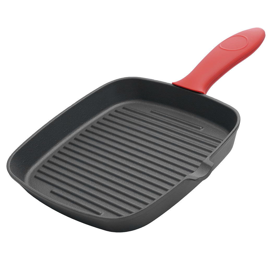 Toque Cast Iron Square Grill Pan with Spouts Cookware-2011971112124157952