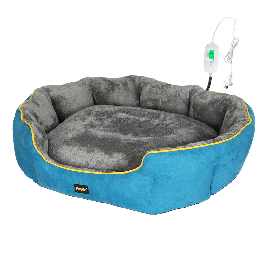 PaWz Electric Pet Heater Bed Heated M Blue Medium-1864184526775914496