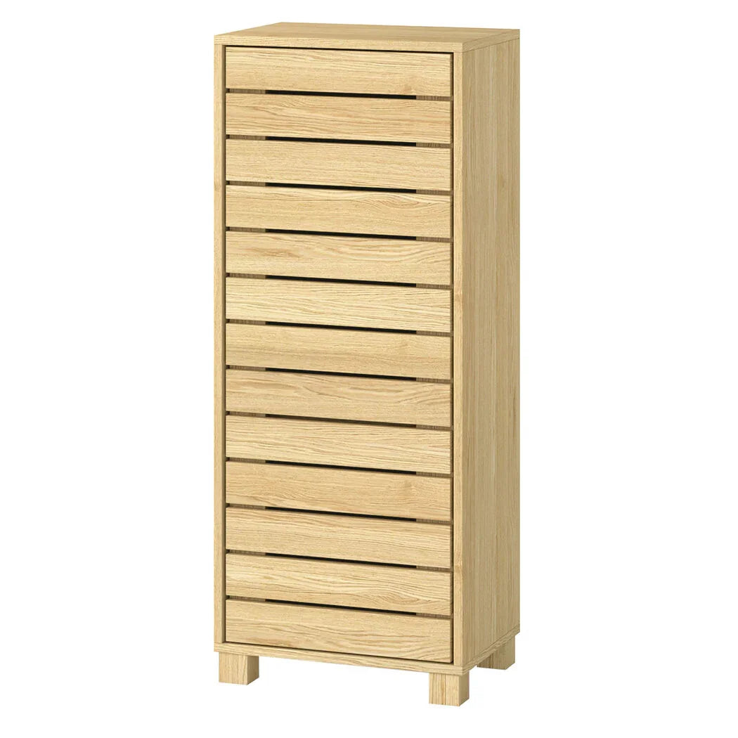 Levede Bathroom Storage Cabinet Handleless Wood Floor Shelf Unit Cupboard Oak-2050056757727858688