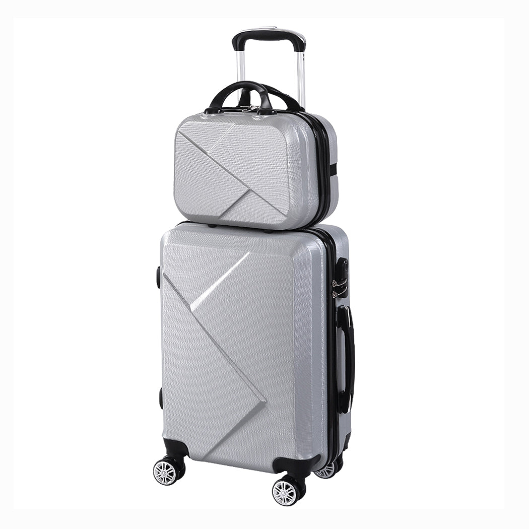 Slimbridge 2pcs 20"Travel Luggage Set Grey-1864184361226735616