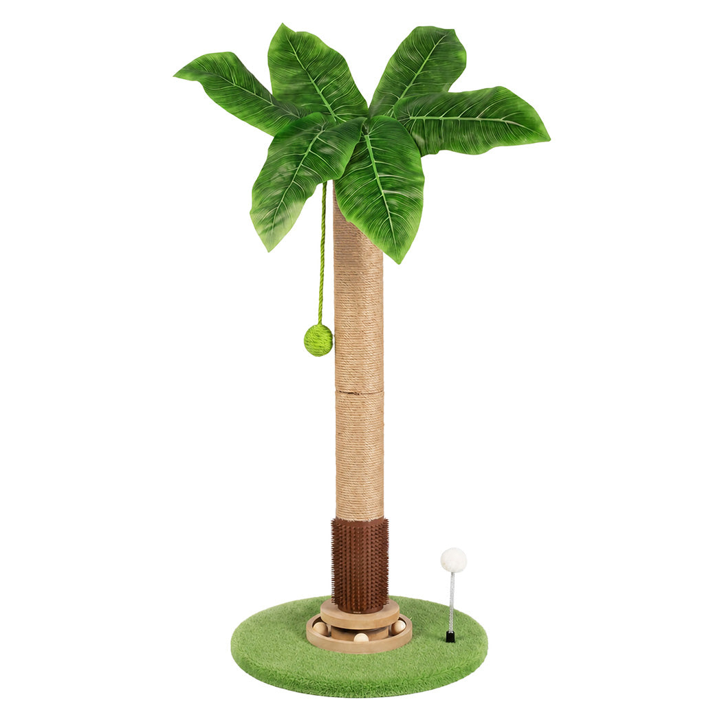 Pawz Cat Scratching Post 77cm Palm Tree Cat Scratcher Balls Sisal Green-2100034990111854592