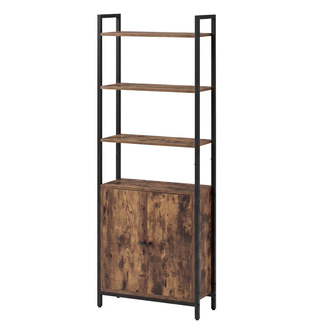 Levede 6 Tier Bookshelf Storage Cabinet Bookcase Display Adjustable Shelves Door-2072893553234808832