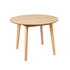 Levede Dining Table Round Rubberwood Base 100cm Natural 100 CM-1864183291687604224