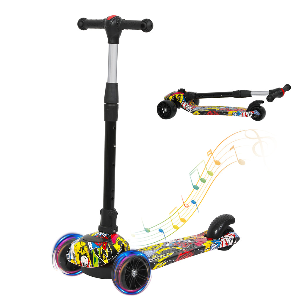 Bopeep Foldable Kids Scooter LED Music Graphite