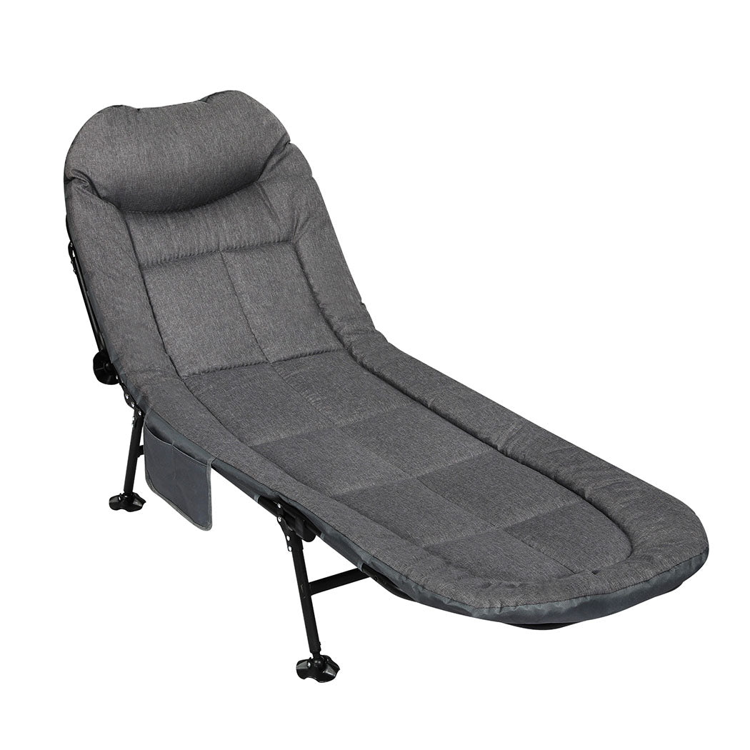 Levede Folding Camping Bed Camp Cots Dark Grey-1894516773521330176